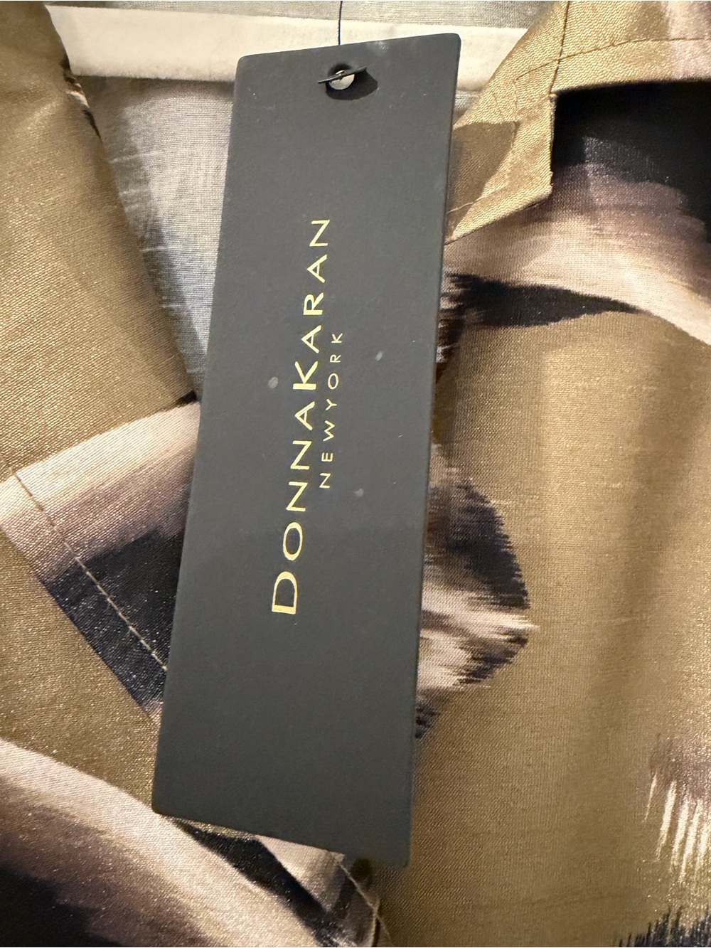 Donna Karan New York Olive Floral Belted Midi Shirt Dress NWT Size 10 - Picture 7 of 12